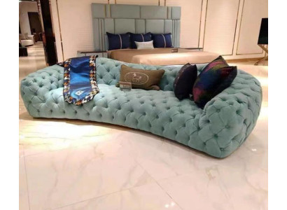 Sofa 3 Sitzer Chesterfield Grün Polster Sofas Design Kunstleder neu Modern