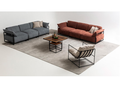 Luxuriöse Sofagarnitur 2x Viersitzer Designer Sessel Wohnzimmer Sofas