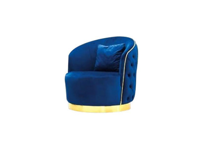 Blauer Chesterfield Sessel Wohnzimmer Rundsessel Designer Einsitzer.  xlmoebel.de