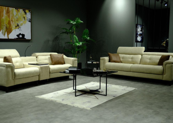 Komplette Couchgarnitur Designer 3-Sitzer Zweisitzer Luxuriöser Sessel