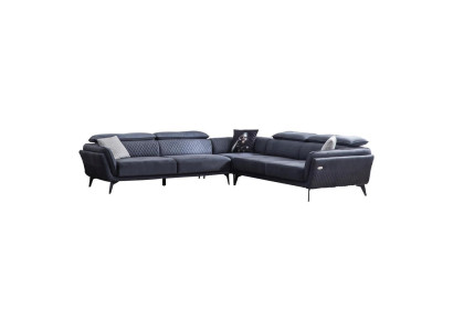 Robustes Graues Stoffsofa Designer L-Form Sofa Wohnzimmer Polster Couch