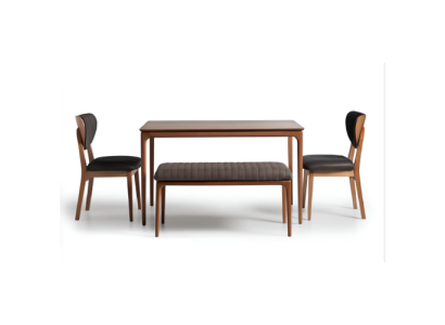 Essgruppe Essecke Garnitur Holz Esszimmer Esstisch Stühle 5tlg Braun