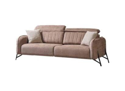 Beiges Wohnzimmer Sofa Designer 3-Sitzer Stoffsofa Luxus Polster Möbel