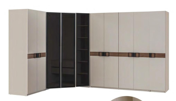 Luxuriöse Schlafzimmer Garnitur Doppelbett 2x Nachttische Eckschrank