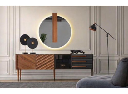 Braun-Schwarze Luxus Anrichte Designer 3x Schubladen Kommode Holz Möbel
