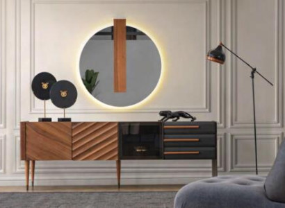 Braun-Schwarze Luxus Anrichte Designer 3x Schubladen Kommode Holz Möbel