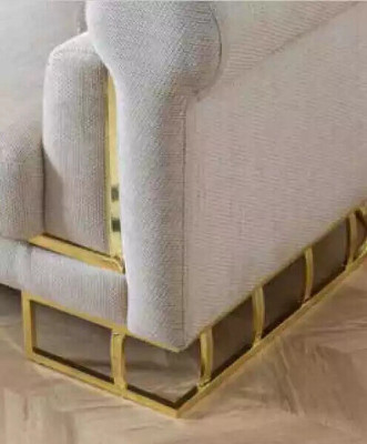 Sofa 3 Sitzer Textil Wohnzimmer Design Modern Neu Luxus weiß