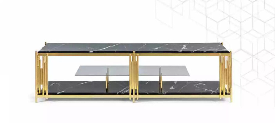 Wohnzimmer TV Staender Modern schwarz Fernseher Ständer Schrank Möbel