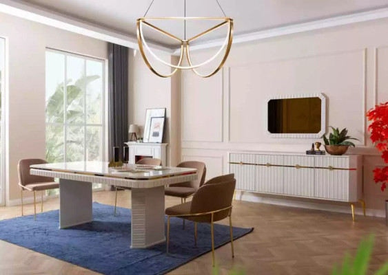Sideboard Spiegel Design Möbel Konsole Holz Wohnzimmer Designer