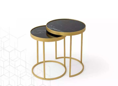 Beistelltisch gold Wohnzimmer Möbel Material Edelstahl Design neu