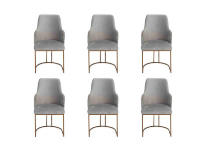 Luxus grau Esszimmerstühle stilvoll Küchenstühle Moderne Design 6x Stühle neu