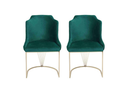 Designer Grüner Esszimmerstuhl 2x Stühle Luxus Einsitzer Moderne Esszimmer