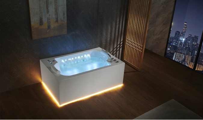 Badewanne Wanne Indoor Whirlpool Badewanne Spa Wanne LED 180x120