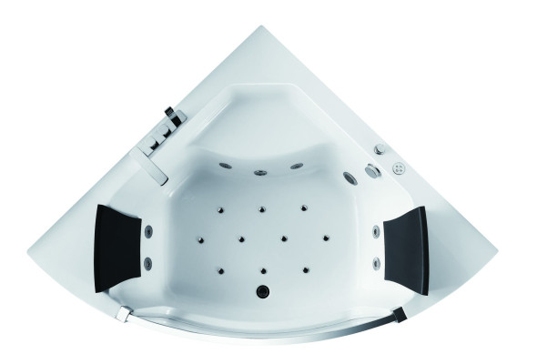 Whirlpool Badewanne Glas LED Licht Armaturen Eckbadewanne Wanne Badewanne
