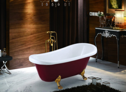 Badewanne Wanne Standbadewanne Freistehende Rot Moderne Bad Badezimmer