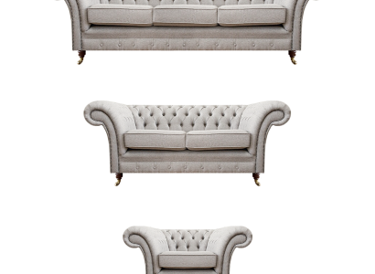 Wohnzimmer Sofas Komplett Sessel Luxus Sitz Grau Chesterfield Polstermöbel