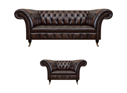 Wohnzimmer Set 2tlg Dreisitzer Sofa Couch Chesterfield Sessel Neu Polstermöbel