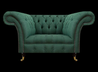 Wohnzimmer Sessel Luxus Polstermöbel Grün Polstersitz Chesterfield Neu