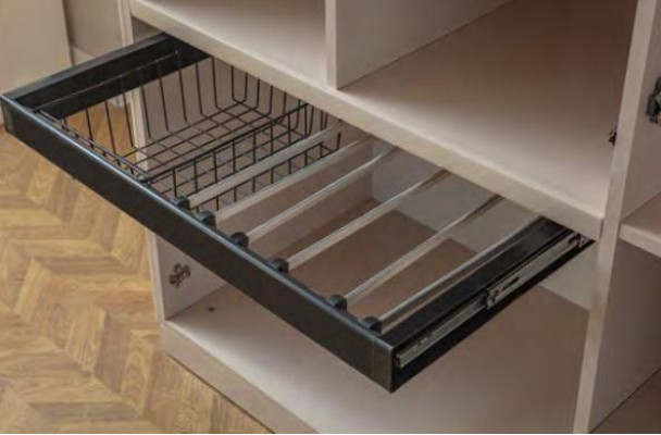 Moderner Beiger Kleiderschrank 6-türiger Schlafzimmer Schrank Holz Möbel