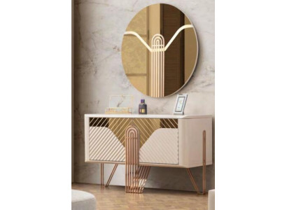 Moderne Beige Kommode Schlafzimmer Konsole Edelstahl Luxus Möbel Neu