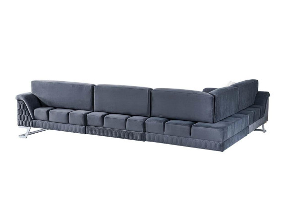 Stilvolle Graue L-Form Couch Wohnzimmer Designer Stoffsofa Eckcouch Neu