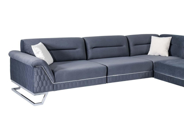 Stilvolle Graue L-Form Couch Wohnzimmer Designer Stoffsofa Eckcouch Neu