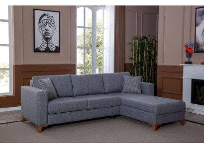 Stilvolles Graues Polstersofa Designer Ecksofa Wohnzimmer Sitzcouch Neu