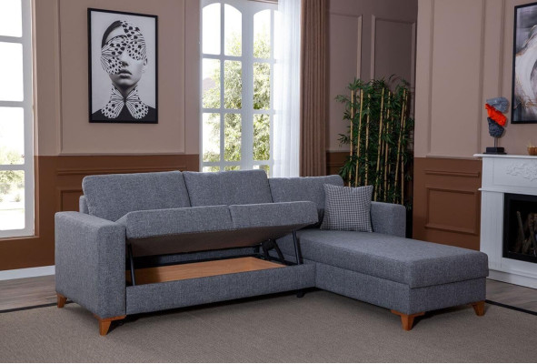 Stilvolles Graues Polstersofa Designer Ecksofa Wohnzimmer Sitzcouch Neu