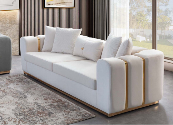 Wohnzimmer Sofas Designer Edelstahl Viersitzer Polster Moderne Couchen