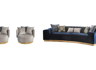 Wohnzimmer Komplette SItzgarnitur Chesterfield 4-Sitzer 2x Sessel 3tlg