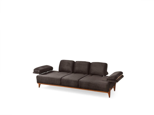 Komplette Braun-Graue Wohnzimmer Sitzgarnitur Polstersofas Sessel 3tlg