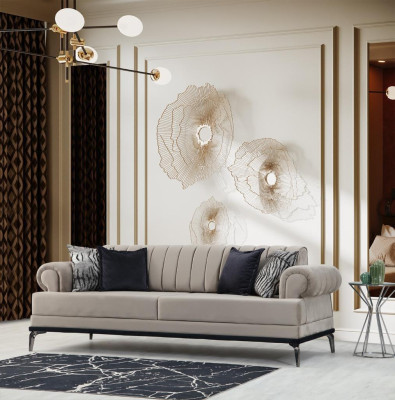 Perfekte Sofagarnitur 3+3+1+1 Sitzer Designer Wohnzimmer Set von 4tlg neu