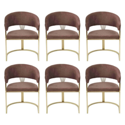 Garnitur Braun Sessel Komplett Design Modernes Set Neu 6x Stühle Stuhl Polster