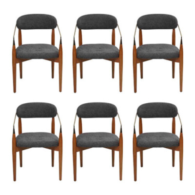 Luxus Esszimmerstuhl 6x Stühle mit Armlehnen Polster Einrichtung Modern Möbel