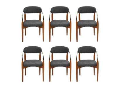 Luxus Esszimmerstuhl 6x Stühle mit Armlehnen Polster Einrichtung Modern Möbel