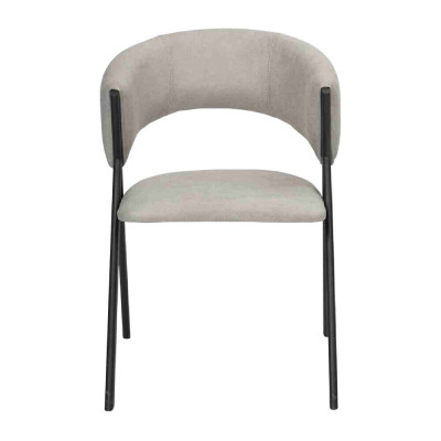 Esszimmer Grau Textil Gruppe Set 4x Sessel Stuhl Design Stoff Polster Stühle