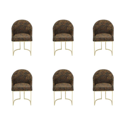 Modern Esszimmer stühle Wohnzimmer luxuriöse Mehrfarbig 6x Stühle Metall neu