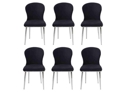 Gruppe Garnitur Stühle 6x Stuhl Set Textil Polster Sitz Esszimmer Neu