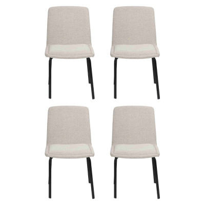 Garnitur Metall Lehn Polster Stühle Esszimmer Textil Set 4x Sessel Stuhl Gruppe