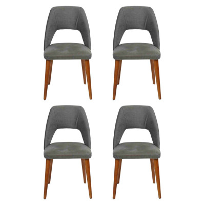 Exklusive Polster 4-er Stuhlset Küchen Möbel Designer Esszimmer Stühle
