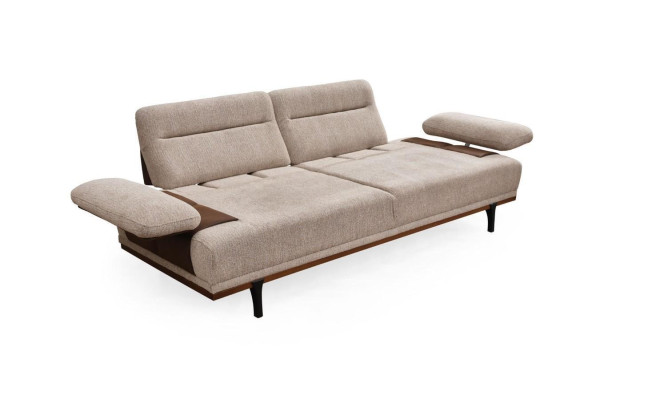 Sofagarnitur Stoffsofa Dreisitzer Sessel Couch Beige 2tlg Polstersofa