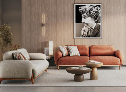 Braun-Weiße Sofgarnitur Stilvolle 2x Polster 3-Sitzer Wohnzimmer Couch