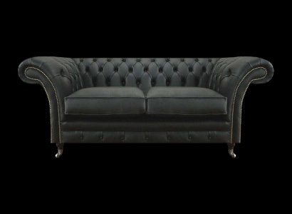 Zweisitzer Sofa Chesterfield Wohnzimmer Modern Textil Einrichtung Polstermöbel