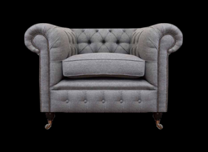 Wohnzimmer Sessel Luxus Polster Stoff Chesterfield Textil Sitz Neu Einrichtung