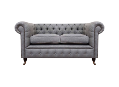 Design Sofa Polster Couch Grau Luxus Textil Zweisitzer Sofas Chesterfield