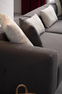 Stilvoll Ecksofa L-form Stil Exklusive Braun farbe Neuheit in Wohnzimmer