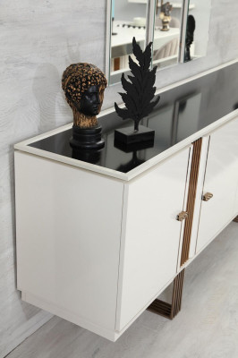 Neuheit Esszimmer Set Esstisch 4x Stühle Anrichte Sideboard 7tlg.