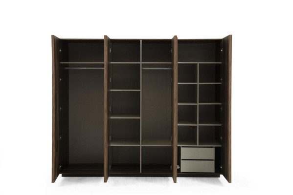 Kleiderschrank Braun Holz Schrank Design Kinderzimmer 6-tür Neuheit