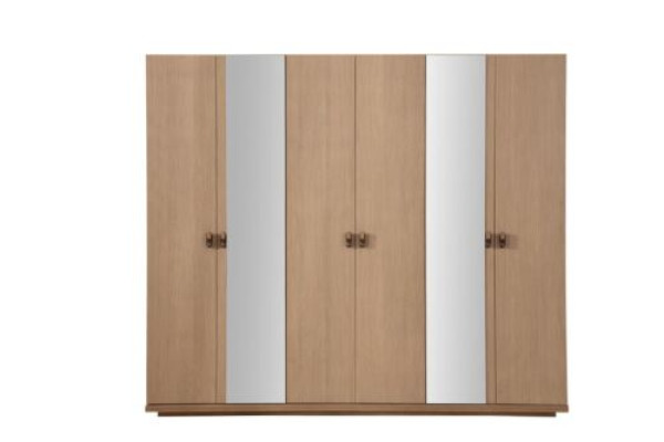 Kleiderschrank Beige Holz Schrank Design Schlafzimmer 6-tür Neuheit