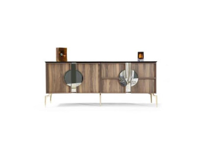 Anrichte Sideboard Luxus Designer Holz Regal Schrank Möbel Braun Kommode